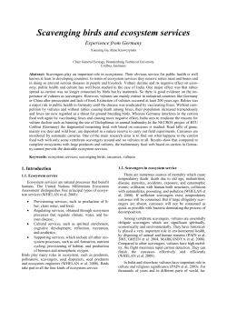 Scavenging birds and ecosystem services - Agrobiodiversity-Net
