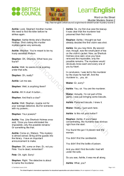 Word on the Street - Murder Mystery Scene 2