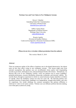 Partisan Cues and Vote Choice in New Multiparty Systems Devra C