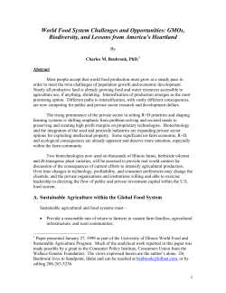 GMOs, Biodiversity, and Lessons from America`s Heartland