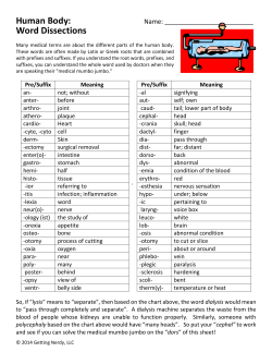 Human Body: Word Dissections