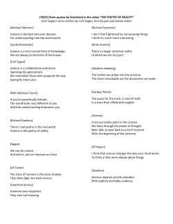 LYRICS (from quotes by Scientists) in the video &ldquo;THE POETRY OF