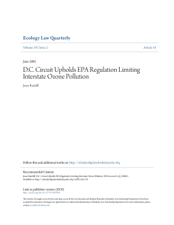 D.C. Circuit Upholds EPA Regulation Limiting Interstate Ozone
