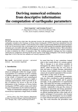 the computation of earthquake parameters