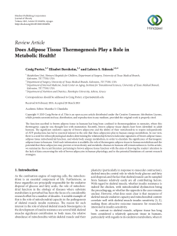 Does Adipose Tissue Thermogenesis Play a Role in Metabolic