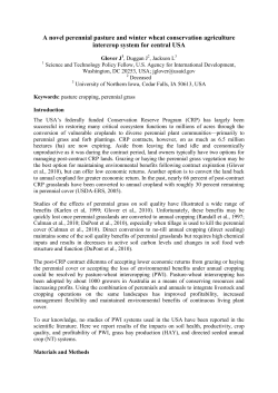 A novel perennial pasture and winter wheat conservation agriculture