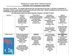 Montgomery County Senior Nutrition Program September 2015