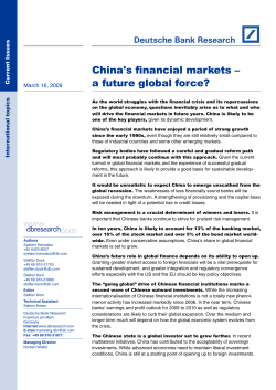 China`s financial markets - a future global force?