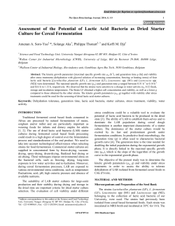 Assessment of the Potential of Lactic Acid Bacteria as Dried Starter
