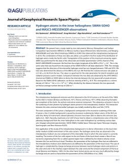 Hydrogen atoms in the inner heliosphere: SWANSOHO and