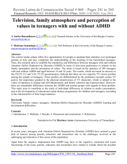 Television, family atmosphere and perception of values in