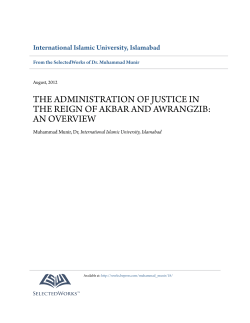 THE ADMINISTRATION OF JUSTICE IN THE REIGN OF AKBAR
