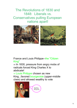 The Revolutions of 1830 and 1848: Liberals vs. Conservatives