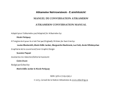 Manuel de conversation de l`atikamekw