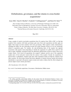 Globalization, governance, and the returns to cross