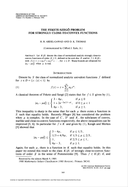 (1) f(z) = z + Ya"z" - American Mathematical Society