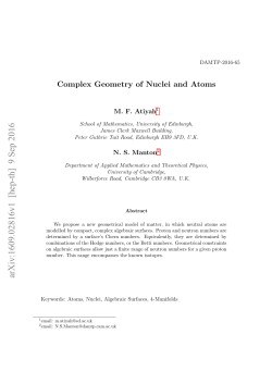 Complex Geometry of Nuclei and Atoms