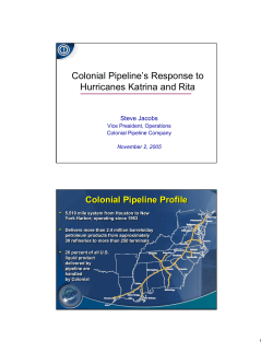 Colonial Pipeline`s Response to Hurricanes Katrina and Rita