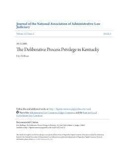 The Deliberative Process Privilege in Kentucky