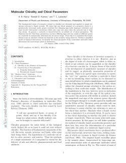 Molecular Chirality and Chiral Parameters