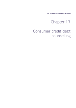 Chapter 17 Consumer credit debt counselling
