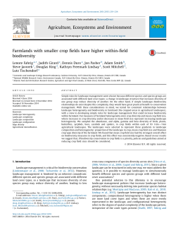 Farmlands with smaller crop fields have higher within