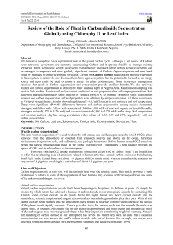 Review of the Role of Plant in Carbondioxide