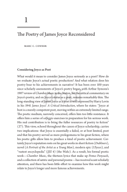 The Poetry of James Joyce Reconsidered