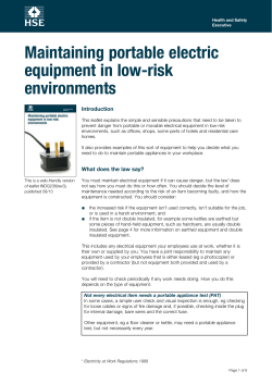 Maintaining portable electrical equipment in low-risk