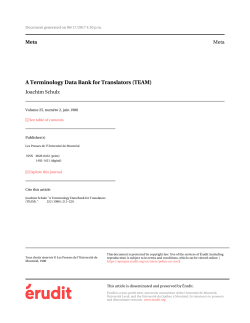 A Terminology Data Bank for Translators (TEAM)