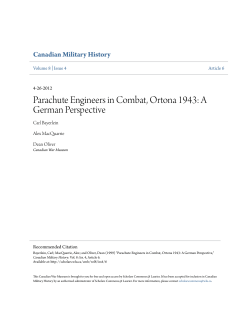 Parachute Engineers in Combat, Ortona 1943: A German Perspective