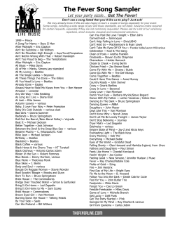 to DOWNLOAD The Fever`s Song List