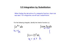 5.5 Integration by Substitution