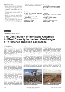 The Contribution of Ironstone Outcrops to Plant Diversity in