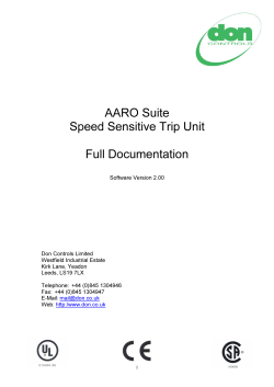 AARO Suite Speed Sensitive Trip Unit Full Documentation