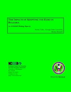 The Impacts of Adopting the Euro in Bulgaria