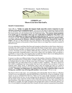 Sarah`s Reflections - A Course In Miracles Original Edition