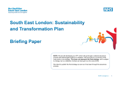 summary of our STP - Our Healthier South East London