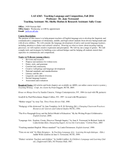LAE 6365: Teaching Language and Composition, Fall 2016