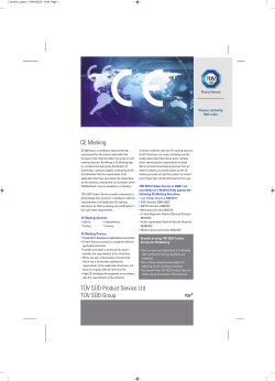 Our CE Marking Brochure Here - TUV SUD