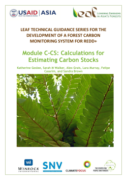 Calculations for Estimating Carbon Stocks