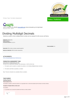 Dividing Multidigit Decimals