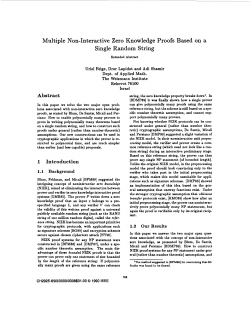 Multiple non-interactive zero knowledge proofs based on a single