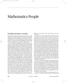Mathematics People - American Mathematical Society