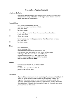 Propers for a Requiem Eucharist