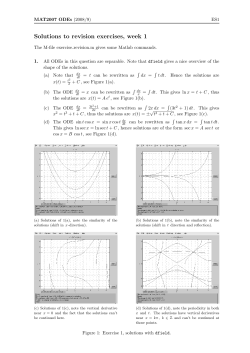 Solutions to revision exercises, week 1