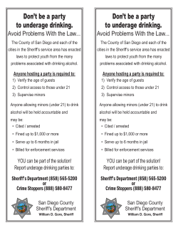 General Information about SD County Social Hosting Laws