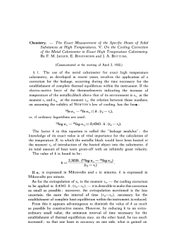 The Exact Measurement of the Specific Heats of Solid Substances at