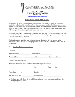 INITIAL TEACHER APPLICATION