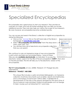 Specialized Encyclopedias